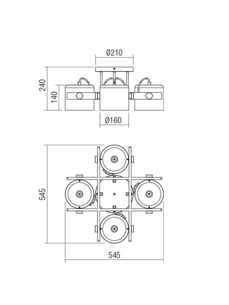 Plafoniera POOH, 4 x E27, Smarter 01-2401