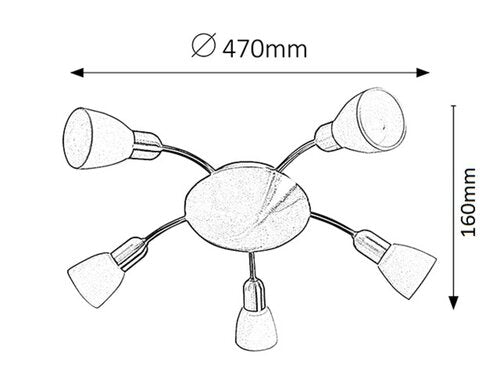 Plafoniera Soma, bronz, E14 5x 40W, Rabalux 6310