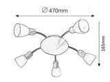 Plafoniera Soma, crom satin, E14 5x 40W, Rabalux 6305