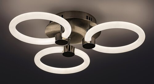 Plafoniera Sotiris, crom satin, 2300lm, LED 21W, 3000, 4000, 6000K, Rabalux 71007