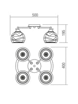 Plafoniera VIVIENNE, alb cu detalii cromate, 4XE27, Smarter 01-1053