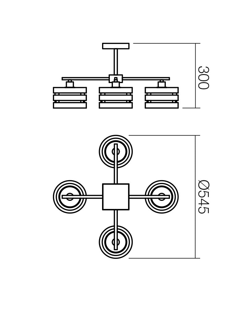 Plafoniera KIM, crom si lemn finsaj wenge, 4XE14, Smarter 01-627