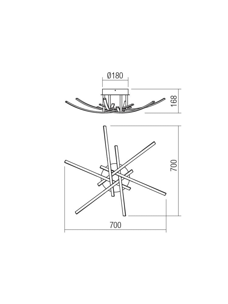 Plafoniera SPATHA, folie aur, LED 36W, 3000K, 2398 lm, Smarter 01-2187