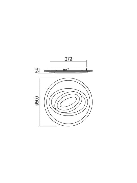 Plafoniera STRATOS, alb mat, telecomanda, LED 67W, 
3000K-4000K-6000K, 6048 lm, Smarter 01-2335