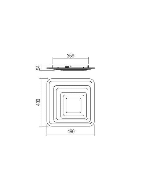 Plafoniera STRATOS, alb mat, telecomanda, LED 85W, 
3000K-4000K-6000K, 7513 lm, Smarter 01-2337