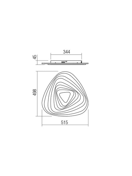 Plafoniera STRATOS, alb mat, telecomanda, LED 93W, 
3000K-4000K-6000K, 7632 lm, Smarter 01-2336