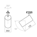 Proiector orientabil TL01NW MGD, Auriu mat, 1x7W, 4000K, Arelux