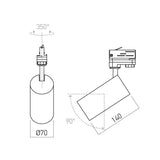 Proiector orientabil TL02NW MWH, Alb mat, 1x10W, 4000K, Arelux