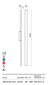 Aplica exterior REFLEXA gri inchis, LED 24W, 3000 lm, 3000K, IP54, Redo 90433