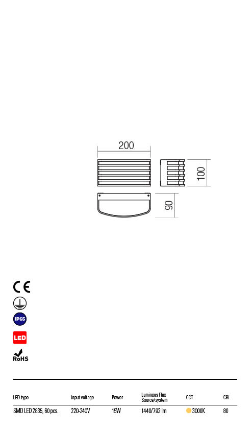 Aplica exterior SEBRA  - Art.90038