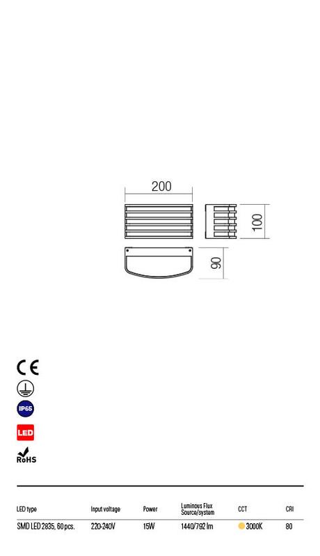 Aplica exterior SEBRA  - Art.90038