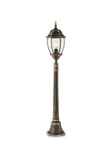 Stalp exterior SEVILLA, negru antic cu patina aurie, 1XE27, Smarter 9608