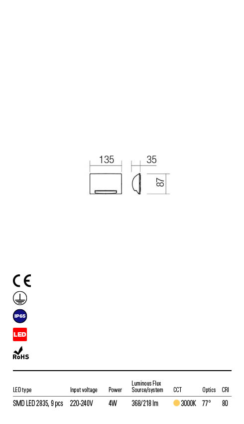 Aplica exterior SLOT,led,gri inchis,Redo 90123