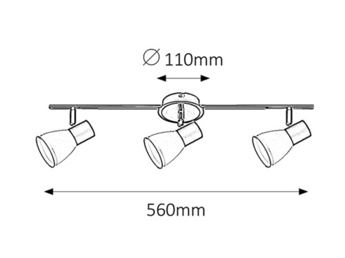 Spot Ati, negru, E14 3x 40W, Rabalux 5978