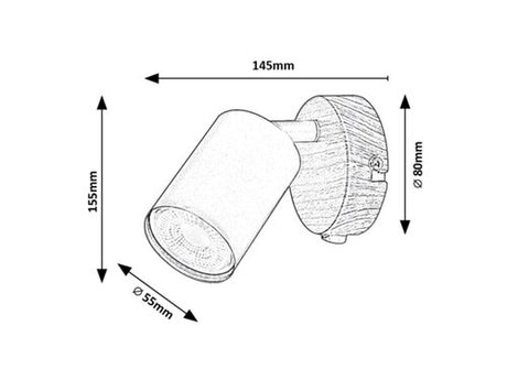 Spot Edmund, stejar, GU10 1X 25W, Rabalux 5295