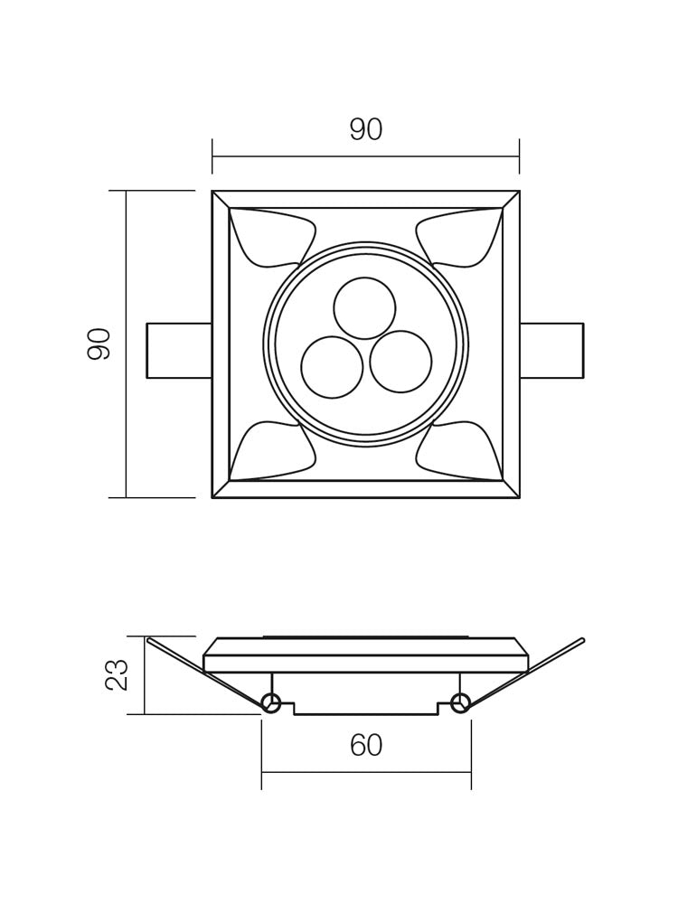 Spot incastrat CR 35 LED, LED 3 x 1W, 4000K, 248 lm, crom, Smarter 70313