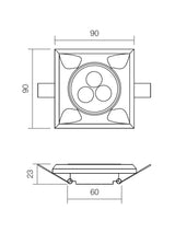 Spot incastrat CR 35 LED, LED 3 x 1W, 4000K, 248 lm, crom, Smarter 70313