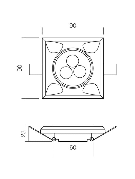 Spot incastrat CR 35 LED, LED 3 x 1W, 4000K, 248 lm, crom, Smarter 70313