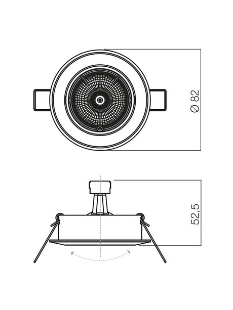 Spot incastrat ELC 229, perla silver/auriu, 1XGU10, Smarter 70006