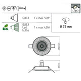 Spot incastrat ELC 2374, auriu mat/argint, 1 x GU10, Smarter 70098