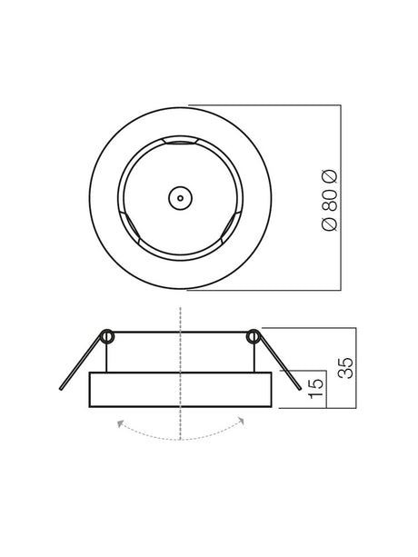 Spot incastrat MT 110, argintiu, 1XGU5.3, Smarter 70280