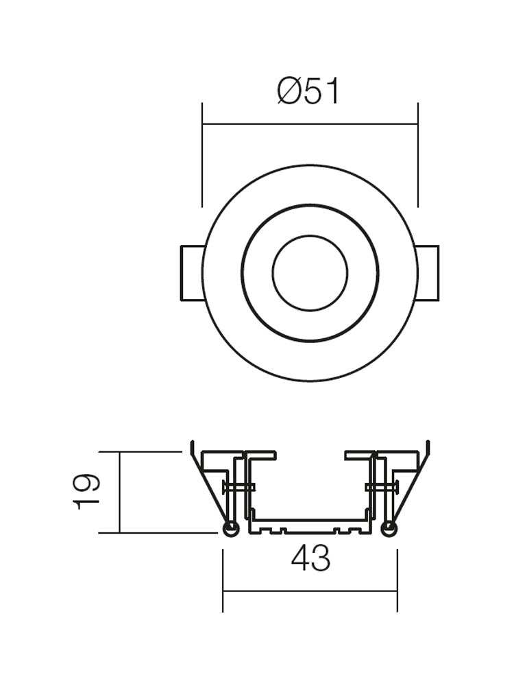 Spot incastrat MT 119 LED, alb, LED 1W, 4000K, 67 lm, Smarter 70324