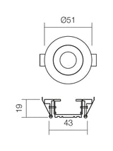 Spot incastrat MT 119 LED, alb, LED 1W, 4000K, 67 lm, Smarter 70324