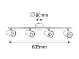 Spot Karen, alb, 1120lm, LED 4x 4W, 3000K, Rabalux 6669