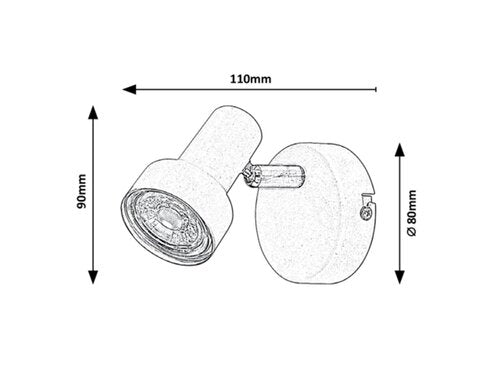 Spot Konrad, alb, GU10 1x 50W, Rabalux 5354