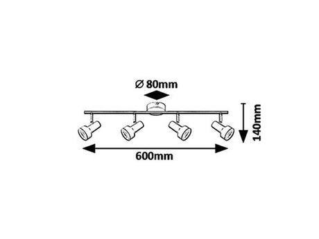 Spot Konrad, negru, GU10 4x 50W, Rabalux 5325