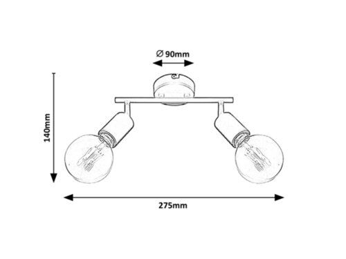 Spot Lamar, negru mat, E27 2x 40W, Rabalux 3987