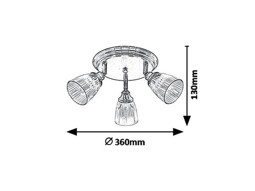 Spot Martha, bronz antichizat, E14 3x 40W, Rabalux 5016