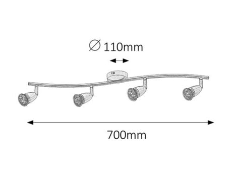 Spot Norman, crom satin, GU10 4x 50W, Rabalux 5994