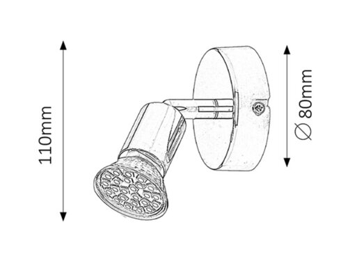 Spot Norton LED, crom, 3W, 250lm, GU10, 3000K, Rabalux 6986