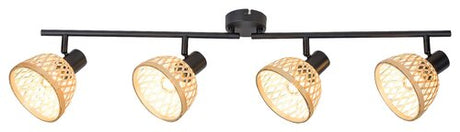 Spot Rattan, negru mat, E14 4x 15W, Rabalux 3136