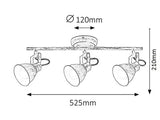 Spot Vivienne, alb antichizat, E14 3x 40W, Rabalux 5968