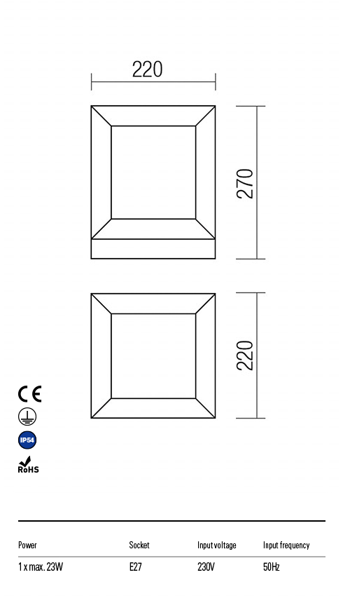 Stalp exterior Landmark maro inchis, E27 1x max. 23W, IP54, Redo 9171