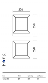 Stalp exterior Landmark maro inchis, E27 1x max. 23W, IP54, Redo 9171