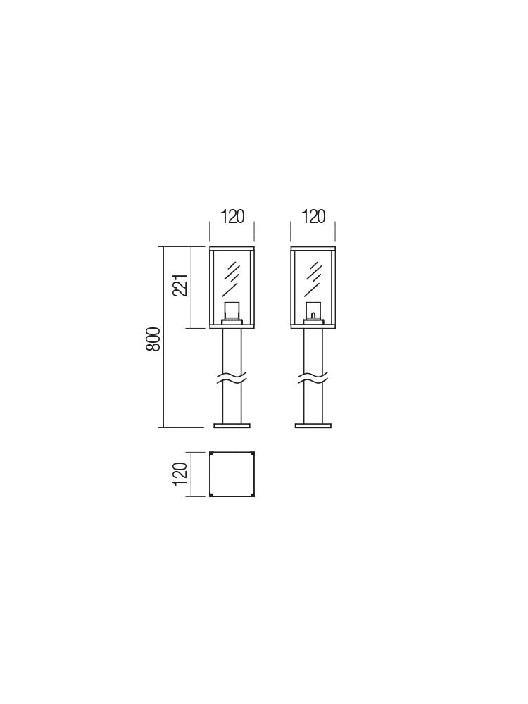 Stalp exterior MIDAS, 1 x E27, Smarter 90283