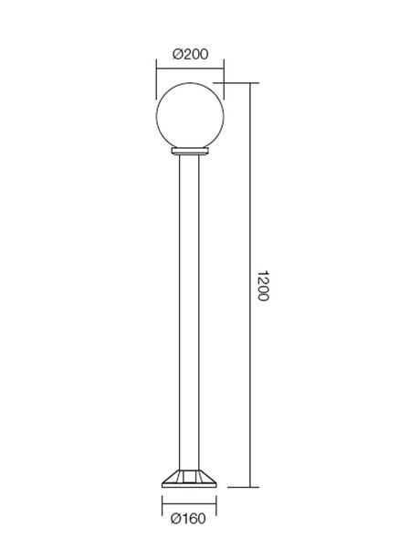 Stalp exterior SFERA 200, opal, 1XE27, Smarter 9766