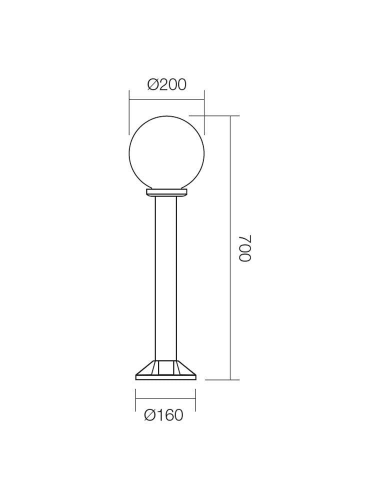 Stalp exterior SFERA 200, opal, 1XE27, Smarter 9768