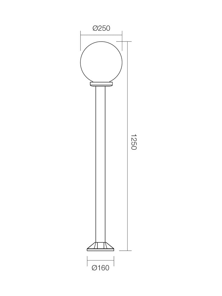 Stalp exterior SFERA 250, 1XE27, Smarter 9776