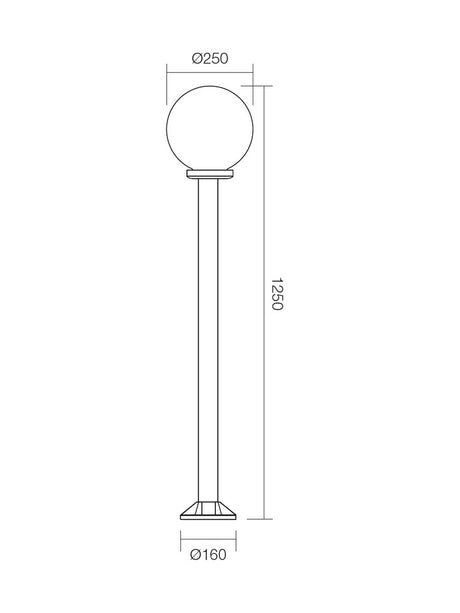 Stalp exterior SFERA 250, 1XE27, Smarter 9776