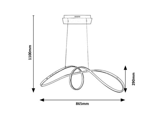 Suspensie Aisha, crom, 2600lm, LED 38W, 4000K, Rabalux 5358