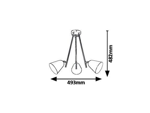 Suspensie Alder, negru, 3xE14 , Rabalux 5376