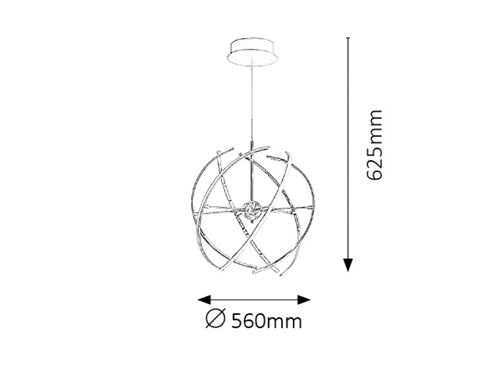 Plafoniera Alyson, crom, 2765lm, LED 48W, 3000K, Rabalux 2433