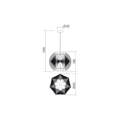 Suspensie ARCADIA, crom, 1XE27, Smarter 01-1246