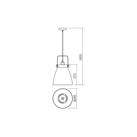 Suspensie ARNE, gri mat cu detalii cupru, 1XE27, Smarter 01-1275