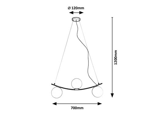 Suspensie Aslan, negru mat, 3xE14 , Rabalux 3469