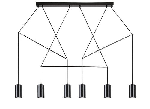 Suspensie Aslaug, negru mat, GU10 6x 50W, Rabalux 72018